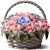 Pastel Rose Basket Floral Arrangement 3D model small image 15