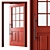 Vintage Red Door Set 73 3D model small image 1