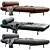 Elegant Yard Daybed Benches Set 3D model small image 1