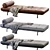 Elegant Yard Daybed Benches Set 3D model small image 3