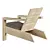 Larnaca Teak Outdoor Deck Chair 3D model small image 2