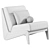 Modern Outdoor Armless Chair, Natural 3D model small image 5