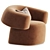 Modern Upholstered Easy Chair RUFF 3D model small image 1