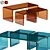 Cascading Brown Nesting Table Trio 3D model small image 1
