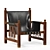 Mid-Century Leather Armchair Pair 3D model small image 1