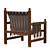 Mid-Century Leather Armchair Pair 3D model small image 2