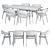 Sleek Modern Dining Chair Set 3D model small image 3