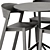 Modern Muuto Chair & Table 3D model small image 3