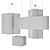 White Fiberglass Nuvola Baxter Chandelier 3D model small image 5