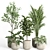 Modern Concrete Indoor Plant Set 3D model small image 1