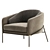 Elegant Fil Noir Armchair Collection 3D model small image 5