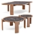 Luxury DUO Coffee Tables Set 3D model small image 1