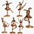 Elegant Dance Sculpture Decor Piece 3D model small image 1