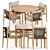 Luxury Dining Set: Saranac Chair & Leaf Table 3D model small image 1