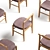 French Oak Dining Chairs 1960s 3D model small image 3