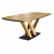 Modern Solid Oak Dining Table 3D model small image 1