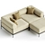 Elegant Sectional Sofa Chaise Longue 3D model small image 2