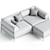 Elegant Sectional Sofa Chaise Longue 3D model small image 3