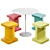 Multi-Height Table Set with Materials 3D model small image 1