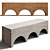 Arch-Inspired Upholstered Bench 3D model small image 2