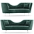 Ethereal Velvet Sofa Upgrade 3D model small image 1