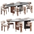 Modern Marble Dining Set Furniture 3D model small image 2