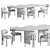 Modern Marble Dining Set Furniture 3D model small image 4