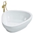 Sleek Lissoni Corner Stone Bath 3D model small image 2