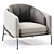Elegant FIL NOIR Armchair Minotti 3D model small image 3
