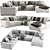 Modern West Elm Chaise Longue 3D model small image 1