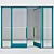 Premium Aluminium Door 348 3D model small image 1