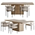 Ivan Light Wood Dining Set 3D model small image 1