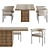 Ivan Light Wood Dining Set 3D model small image 2