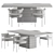 Ivan Light Wood Dining Set 3D model small image 3