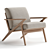 Modern Wood Frame Accent Chair 3D model small image 1