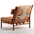 Scandi Modern Leather Lounge Chair 3D model small image 3