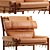 Scandi Modern Leather Lounge Chair 3D model small image 6