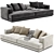 Luxury AUGUSTO Fabric Sofa 4-Seater 3D model small image 2