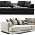 Luxury AUGUSTO Fabric Sofa 4-Seater 3D model small image 3