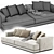 Luxury AUGUSTO Fabric Sofa 4-Seater 3D model small image 4