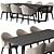 Black Cream Dining Table Set 3D model small image 4