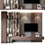 Sleek Modern TV Wall Unit 3D model small image 1
