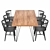 Modern Shaker Style Dining Set 3D model small image 2