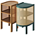 Rattan Bedside Table Render 3D model small image 1