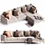 Elegant Corona Collection Sofa 3D model small image 1