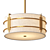 Brass Metal Chandelier with Textile Shade 3D model small image 1