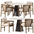 Modern Dining Set: DIX Table & AYANA Chair 3D model small image 1