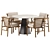 Modern Dining Set: DIX Table & AYANA Chair 3D model small image 2