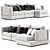 Stylish Layla Sofa with Chaise 3D model small image 2