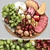 Deluxe Meat Cheese Fruit Platter 3D model small image 1